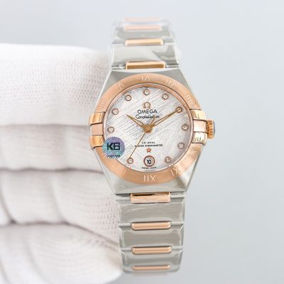 Omega 5th Constellation 29MM 8700 Movement 316L Steel Rose Gold Bezel Watch
